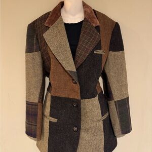 Vintage Charles Klein Patchwork Wool Blazer